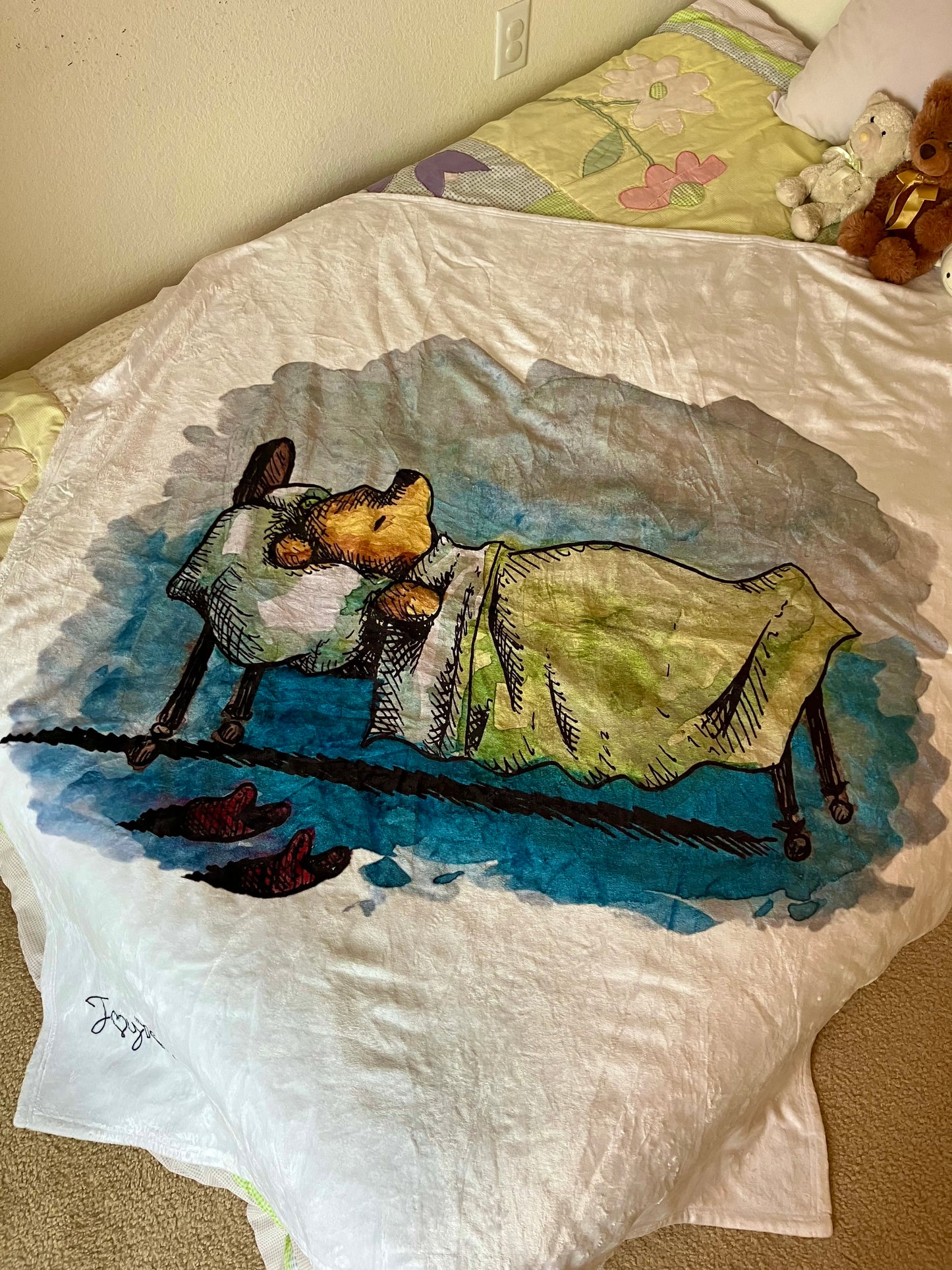 Sleepy Bear Plush Blanket