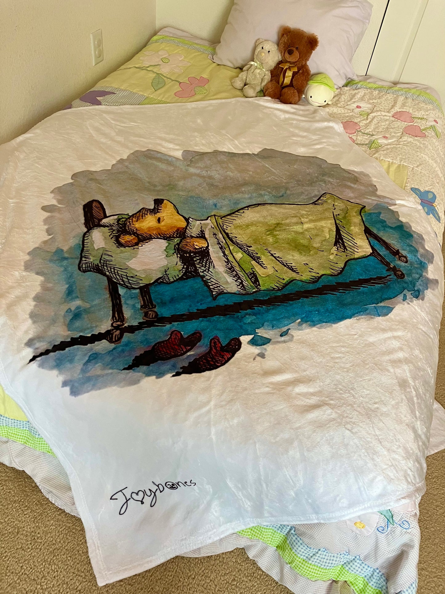 Sleepy Bear Plush Blanket