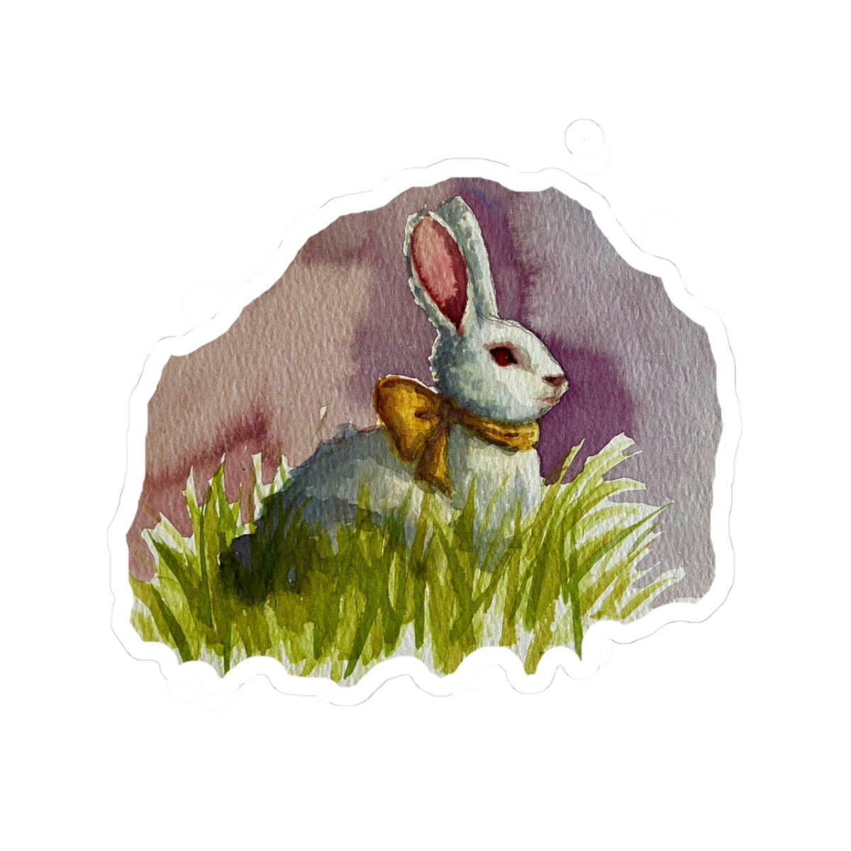 Yellow Bow Bunny Sticker